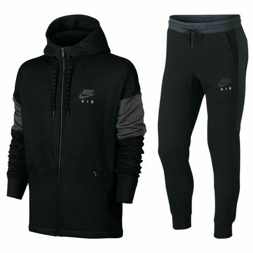 Nike Air Para Hombre NSW Polar Chándal Completo Chaqueta Con Capucha Pantalones  Chándal Negro | eBay