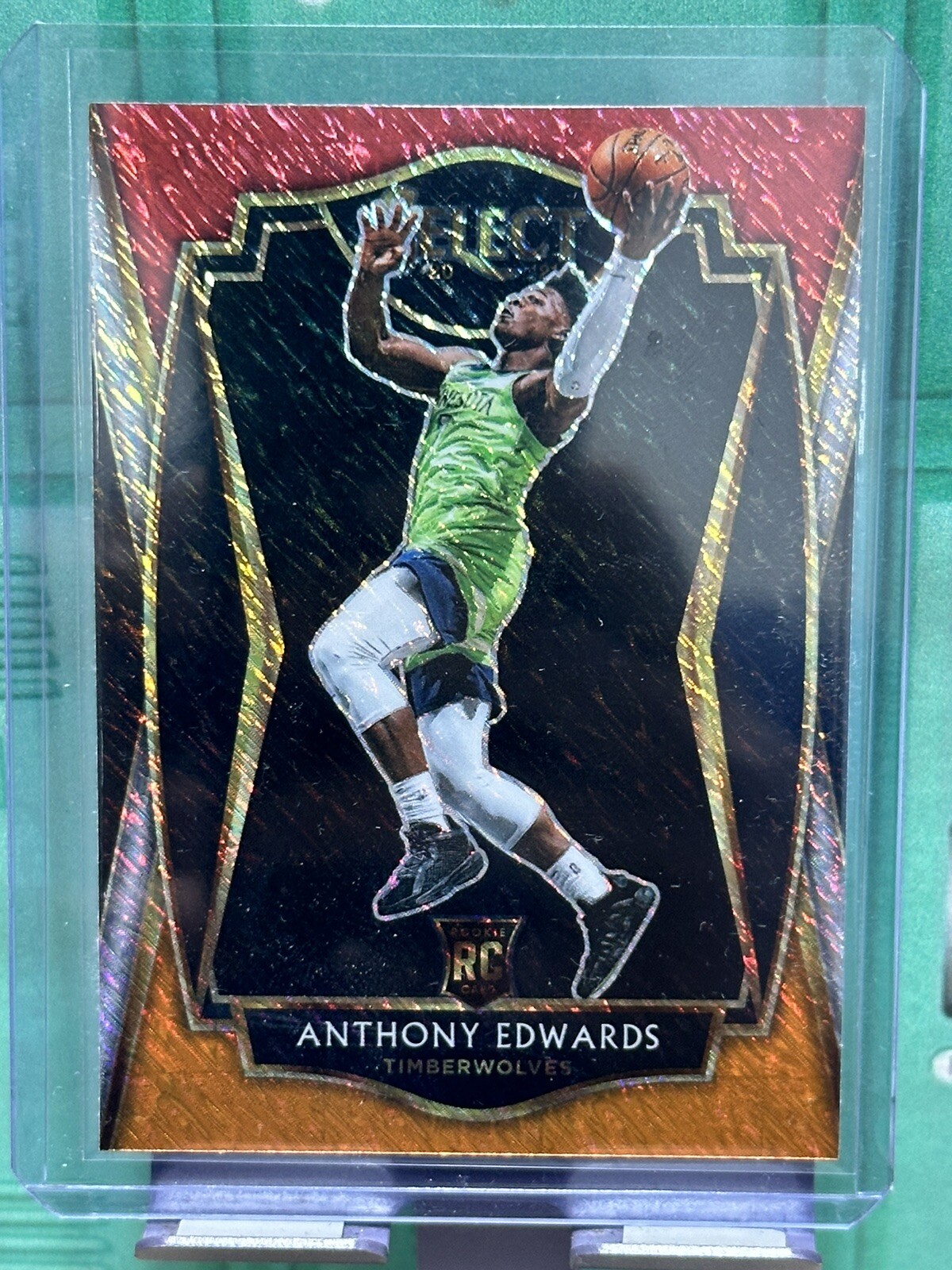Anthony Edwards 2020-21 Select Premier Red White Orange Shimmer RC #169 T’Wolves