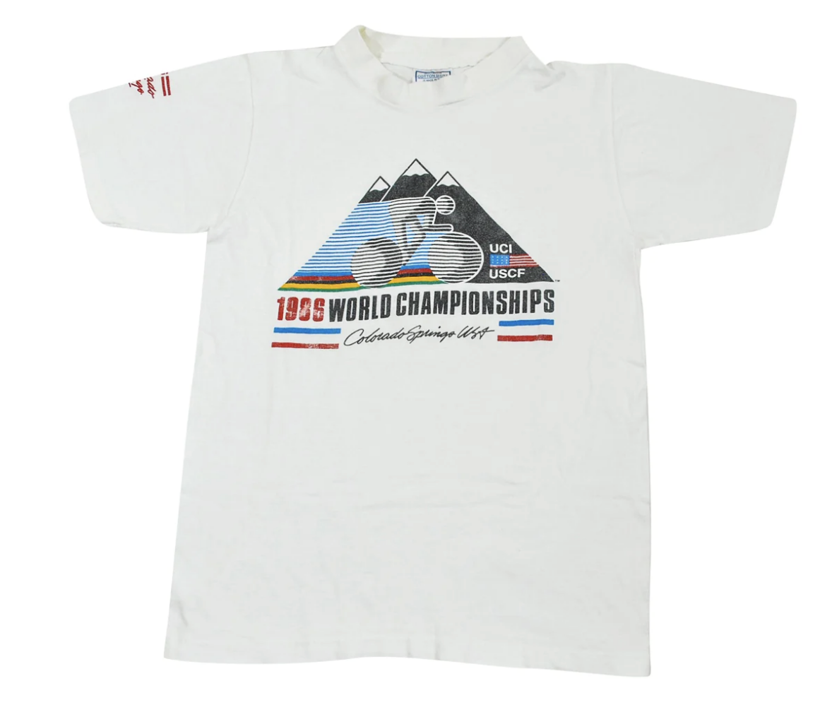 Vintage USA 1986 World Championships Olympics 80s White Shirt Size
