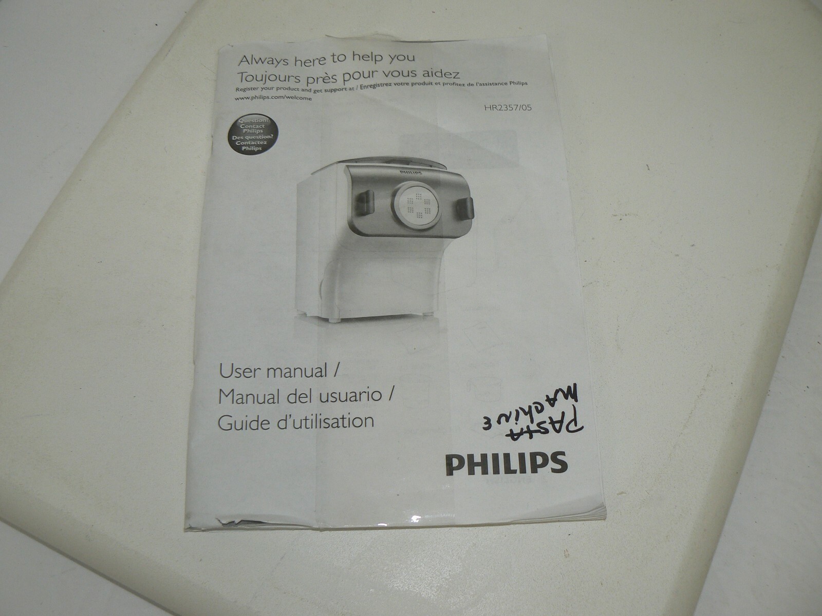 USED REPLACEMENT PARTS Philips Advance Collection Pasta Maker Machine