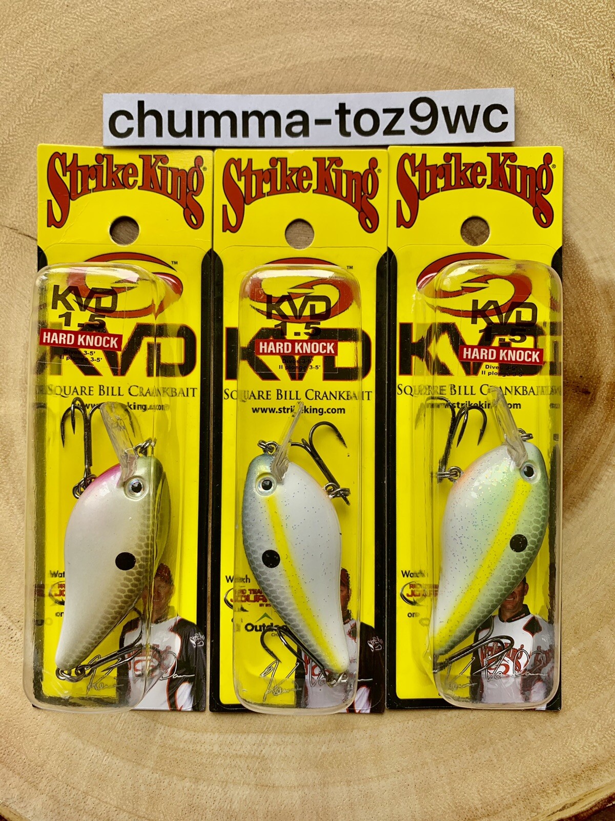 KVD1.5 (Lot Of 3) “Hard Knock” Square-bill Crankbait, Strike King, Bass, NWT! - Image 10