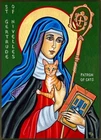 Catholic ST SAINT Gertrude of Nivelles patron saint of cats - Made in USA Print