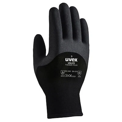 Uvex Thermal Work Gloves 3 PAIRS Thermo+ Warm Lining, Durable Gripper Protective