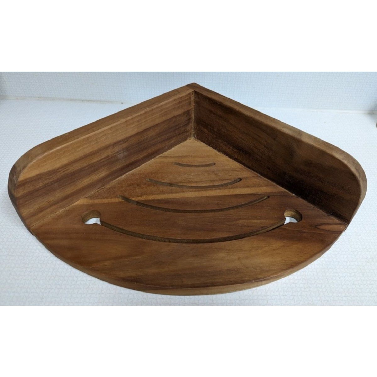 Aqua Teak The Original Kai Corner Teak Shower Shelf, Glass Use Only 10