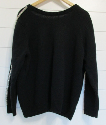 BA&SH Pull Dehlia Wool Cashmere Embellished Sweater Jumper size 3 (L) Black 