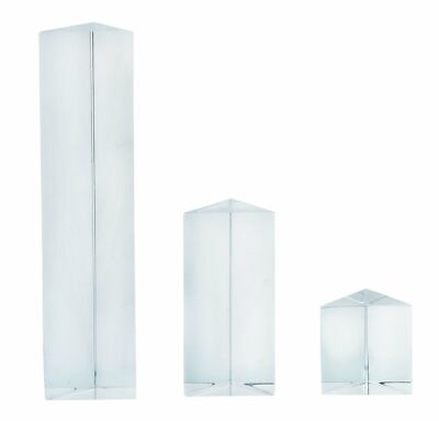 Equilateral Prisms, 3 Piece Set - 25, 50 & 100mm Lengths - Acrylic - Eisco Labs