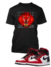 I Will Eat Regardless Lion Graphic Sneaker Tee Shirt J1 Snake Big Tall Pro Club