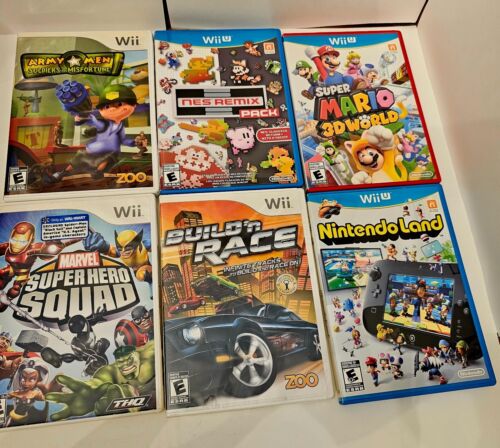 Nintendo Wii and Wii U Lot 6 games NES Remix Pack, Super Mario 3D world, TESTED. - Picture 2 of 15