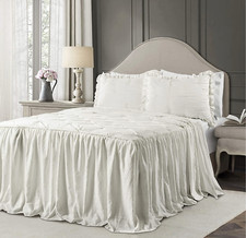 Lush Decor Ravello Pintuck Ruffle Skirt Bedspread Lightweight 2 Piece Set, Twin