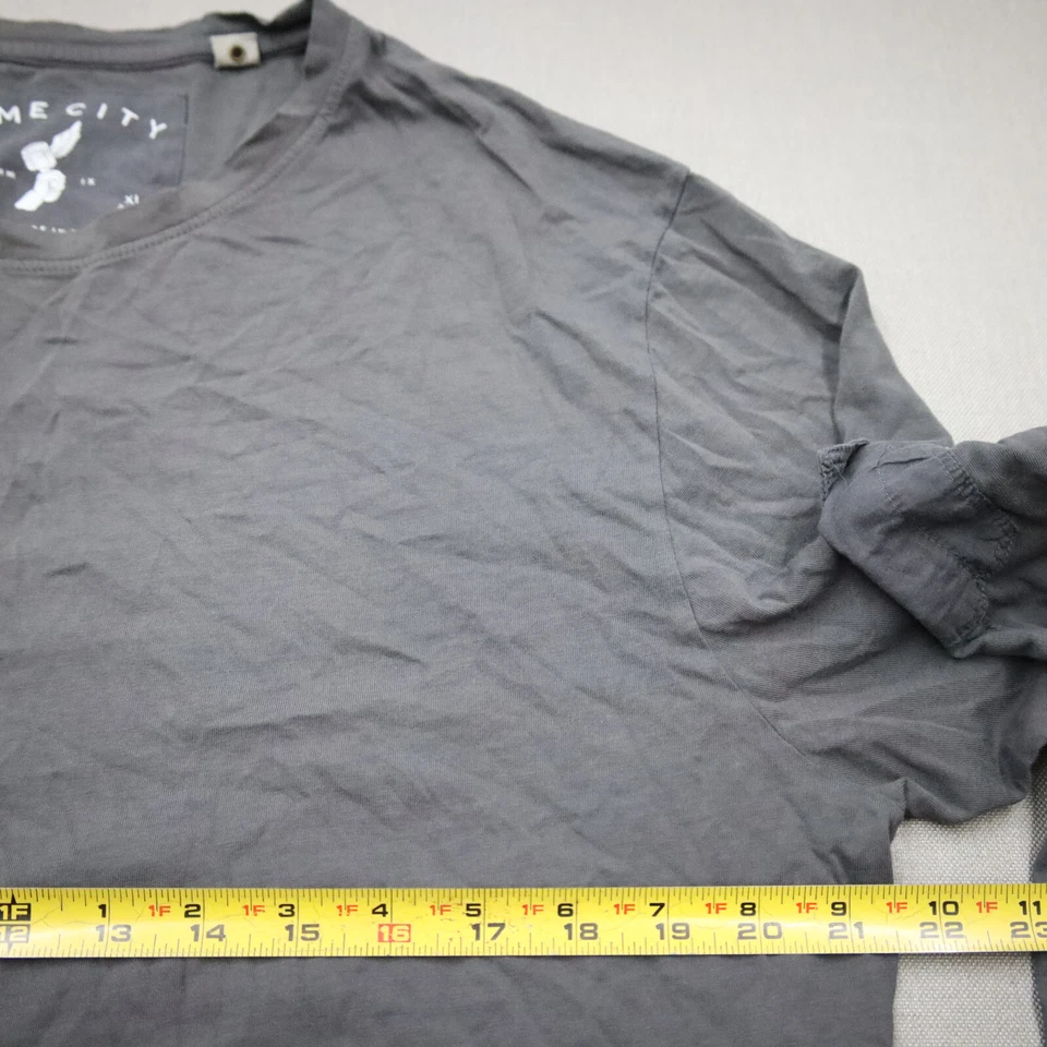 Camiseta Dime City Mercury Mfg Co Hecha a Mano Algodón Pima Para Hombres XL Manga Larga Gris Foto 2 de 4