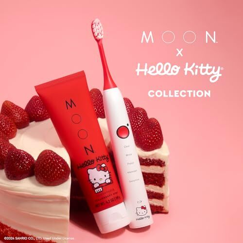 x Hello Kitty Electric Toothbrush, 5 Smart Modes to Clean, Whiten, Massage an...