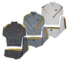 Men's Urban Designer Jacquard Stripe Streetwear Style Time Is Money Tracksuit