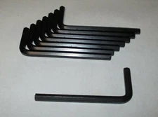 New M5 Carbon Steel 75mm Long Arm L-Shaped Metric 5mm Hex Wrench 9-Pack 75X5-9