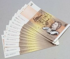 1982 Australian 10X$1 NOTE 1st PREFIX DGJ Cons aUNC/UNC Banknotes DGJ 898216-225