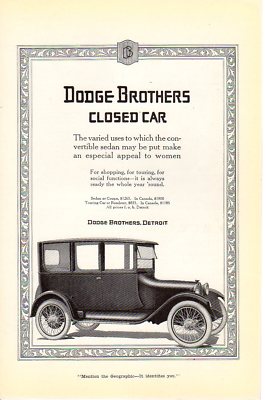 1917 Vintage print ad Car Dodge Brothers Motor Car Touring  Closed Car  car art