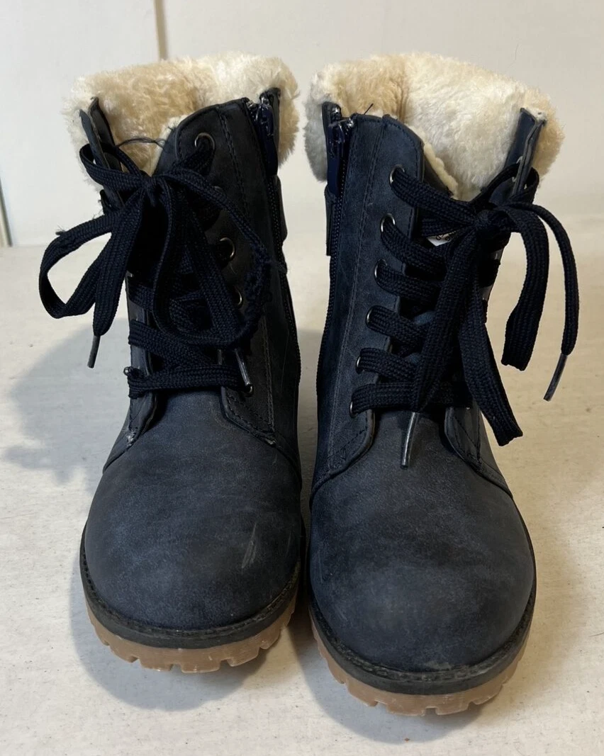 Apres by Lamo Boots Women s Winter Boot Blue Zip Side Faux Fur