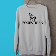 EQUESTRIAN LOVERS SWEATSHIRT RIDING HORSE ANIMAL PONY FUNNY RETRO NOVELTY GIFTS