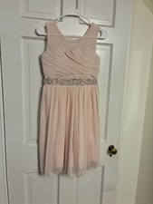 Speechless Girls Pink Sleeveless Knee Length Tulle Dress with Beaded Accents