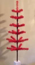 🥳😹 3.5 ft Fire Red SAPLING Feather Tree “CRUELTY FREE FEATHERS USED”