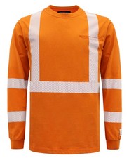 FR Hi-Vis Shirts 6oz Lightweight High Visibility Reflective Flame Resistant/F...