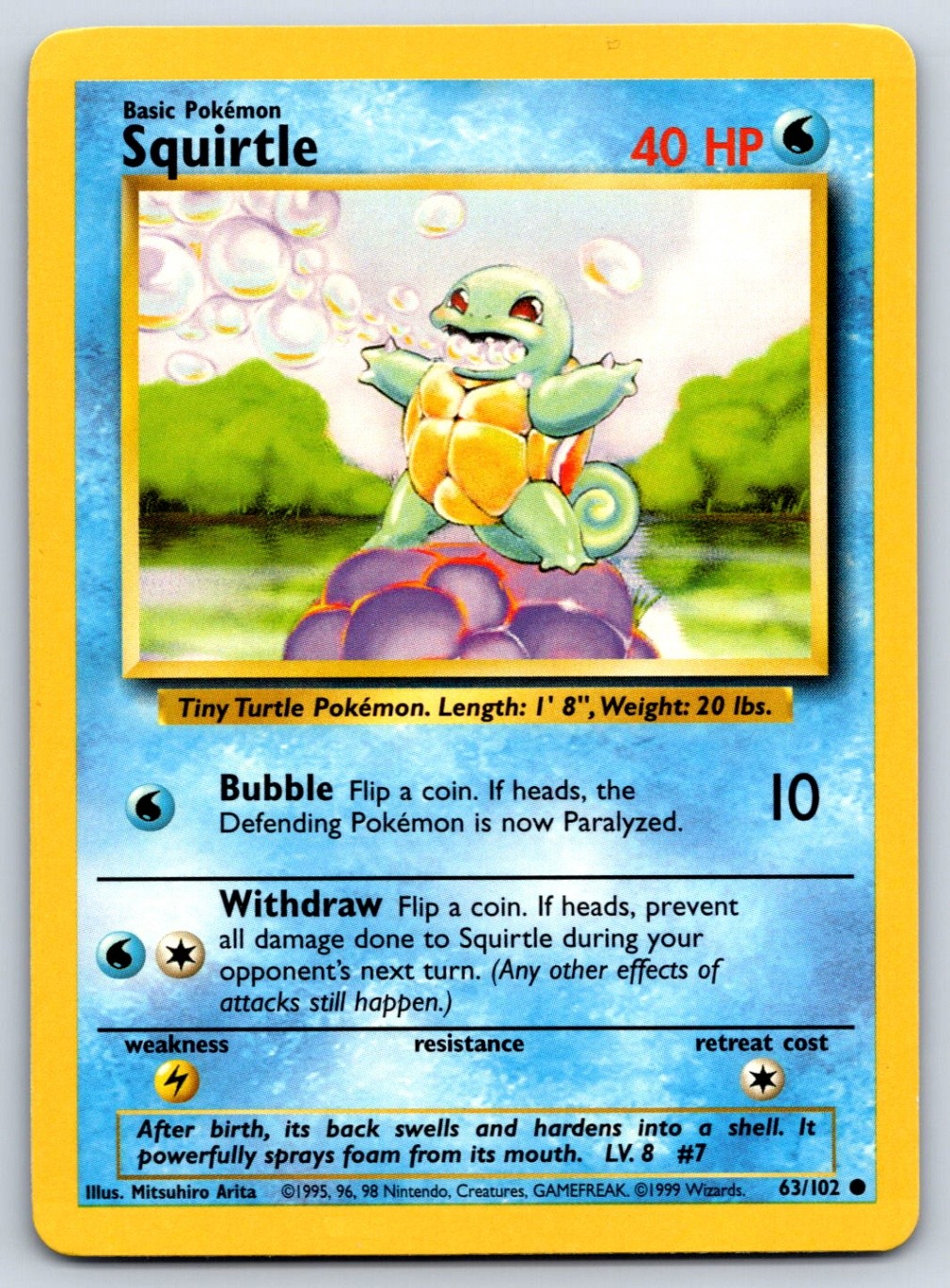 Squirtle - Base Set 063/102 Pokemon Card LP