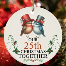 Our 25th Anniversary Christmas Together Ornament 25 Year Bird Couple Loved Gift