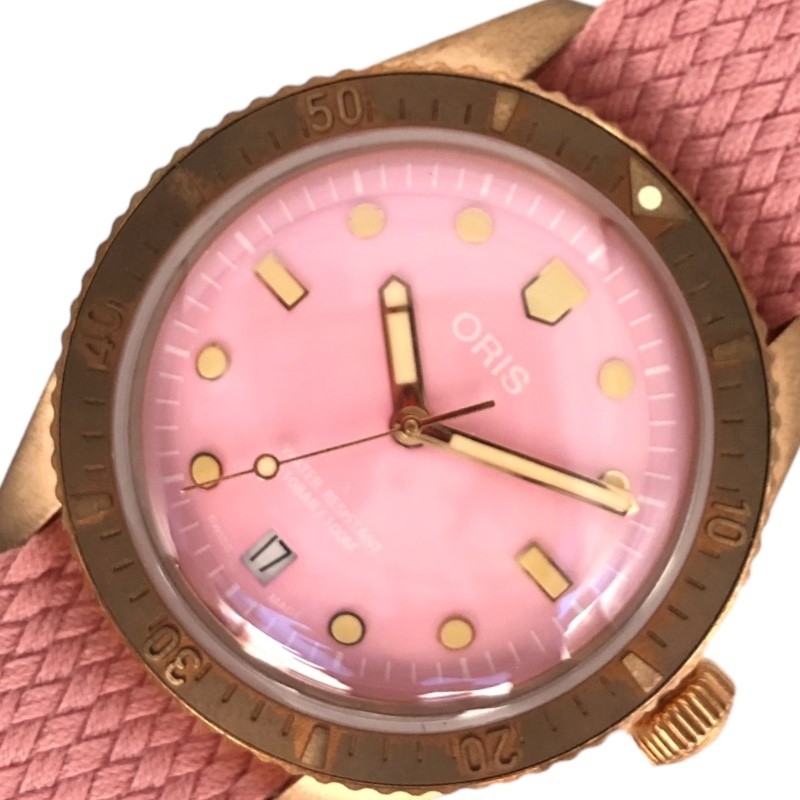 Oris Divers Sixty-Five Cotton Candy Stainless Steel Bronze Watch 0173377713158