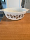 VTG Rare Pyrex England Brown Vine 9" Casserole Dish