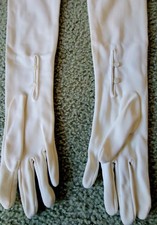 Vintage Women's White Fabric Long Opera Gloves