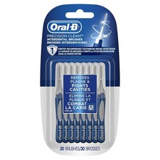 Oral-b Precision Clean Interdental Brushes, 20 Count Pack of 1 , Grey, Blue