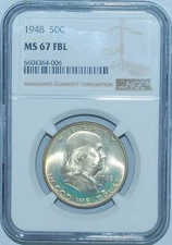 1948 NGC MS67FBL Full Bell Lines Franklin Half Dollar