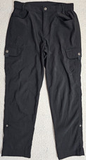Womens XS Black Cargo Pants Elastic Lightweight Hiking Outdoor Trail Camp Fish