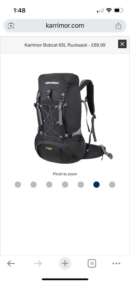 Karrimor Bobcat 65L Rucksack Outdoor Backpack - Image 3 of 4