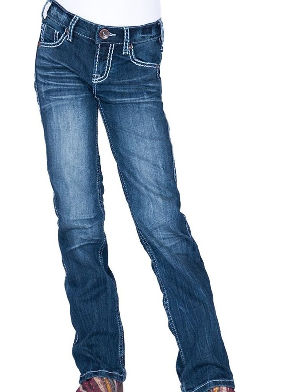 Cowgirl Tuff Western Jeans Girls Edgy Bootcut 9 Reg Med Wash GJEDGY