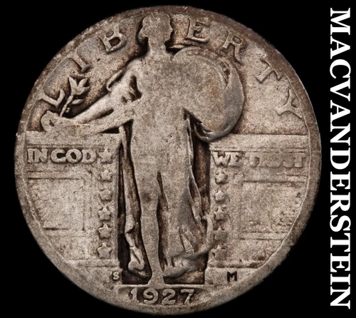 1927-S Standing Liberty Quarter- Silver Semi Key Better Date No Reserve #i8249