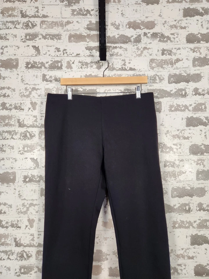 Pantalones Eileen Fisher Talla Pequeña Grande Negros Pull On Preppy Chic Minimalista Oficial Foto 2 de 4