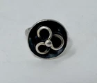 Vintage Denmark N E From Sterling Silver 3D Twist Modernist Ring Size 5.75 W-6.2