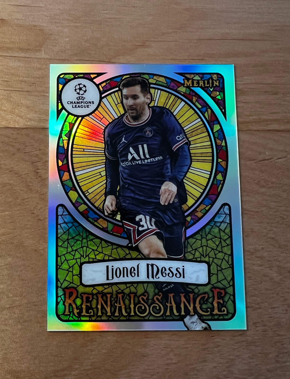 Lionel Messi 2021-22 Topps Merlin Chrome UEFA Club Competitions Renaissance view 2