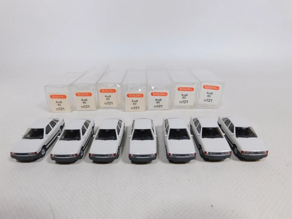 7X Wiking H0 1:87 13 121 Modello PKW Limousine Audi 80 Mint Box #CZ432-0,5 - Immagine 4 di 4