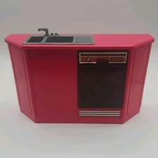 Vintage Barbie 1980's Arco Pink Kitchen Sink Dishwasher