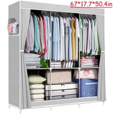 Design Portable Closet Wardrobe Clothes Rack Storage Organizer Shelf Multi-color