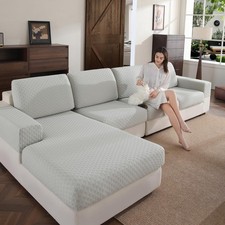 Couch Cover, Stretch Sofa Cover, Soft Seat Cushion Covers Washable, Sectional...