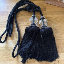 Attache rideau noir crécerelle X 2 neuf - neuf sans étiquettes, verre, doigt