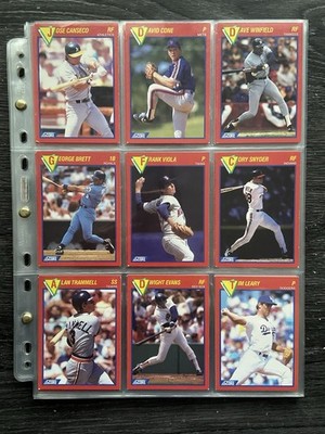 1989 Score SUPERSTAR 100 Karten Komplettsatz RIPKEN RYAN BOGGS GWYNN BRETT +HOFers