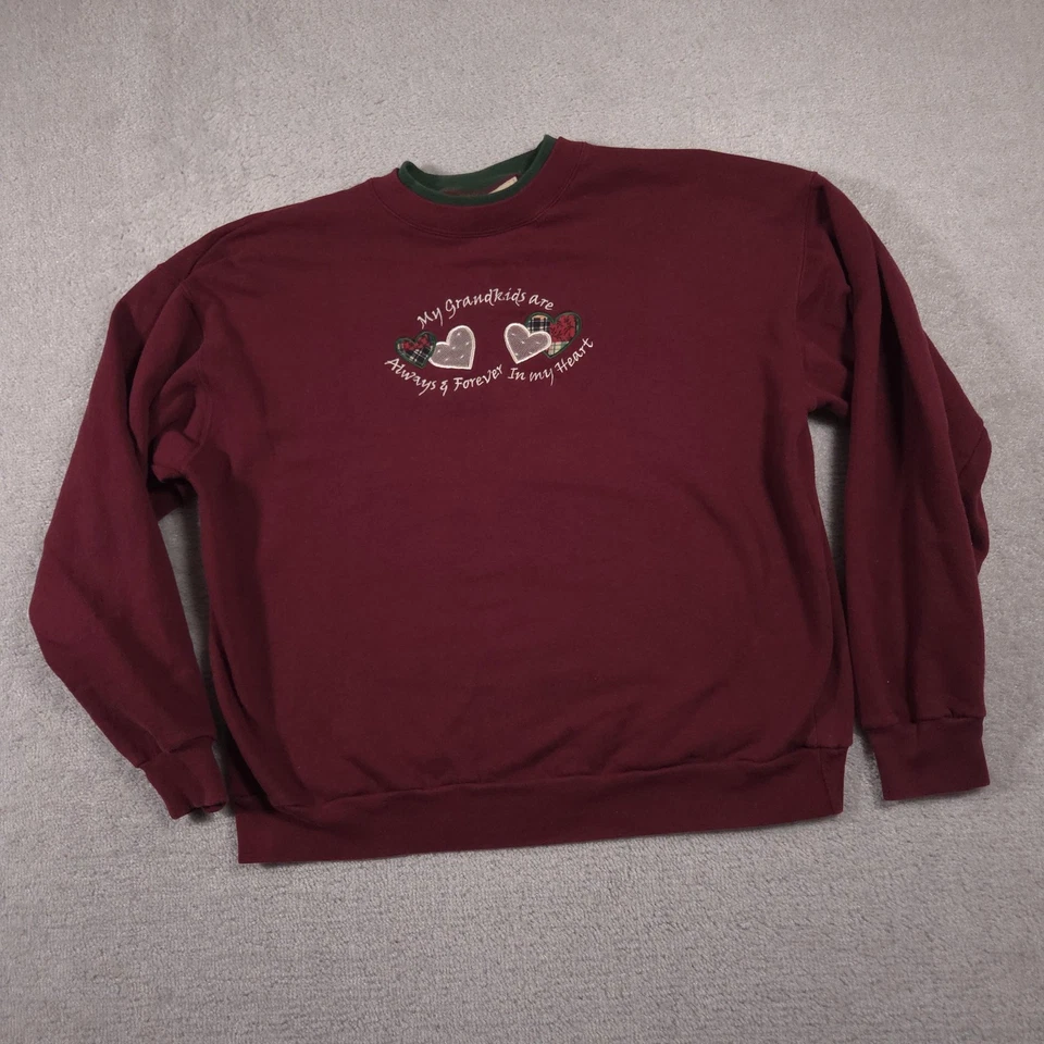 Moletom feminino M & C Sportswear XL borgonha gola redonda bordado netos - Imagem 2 de 4