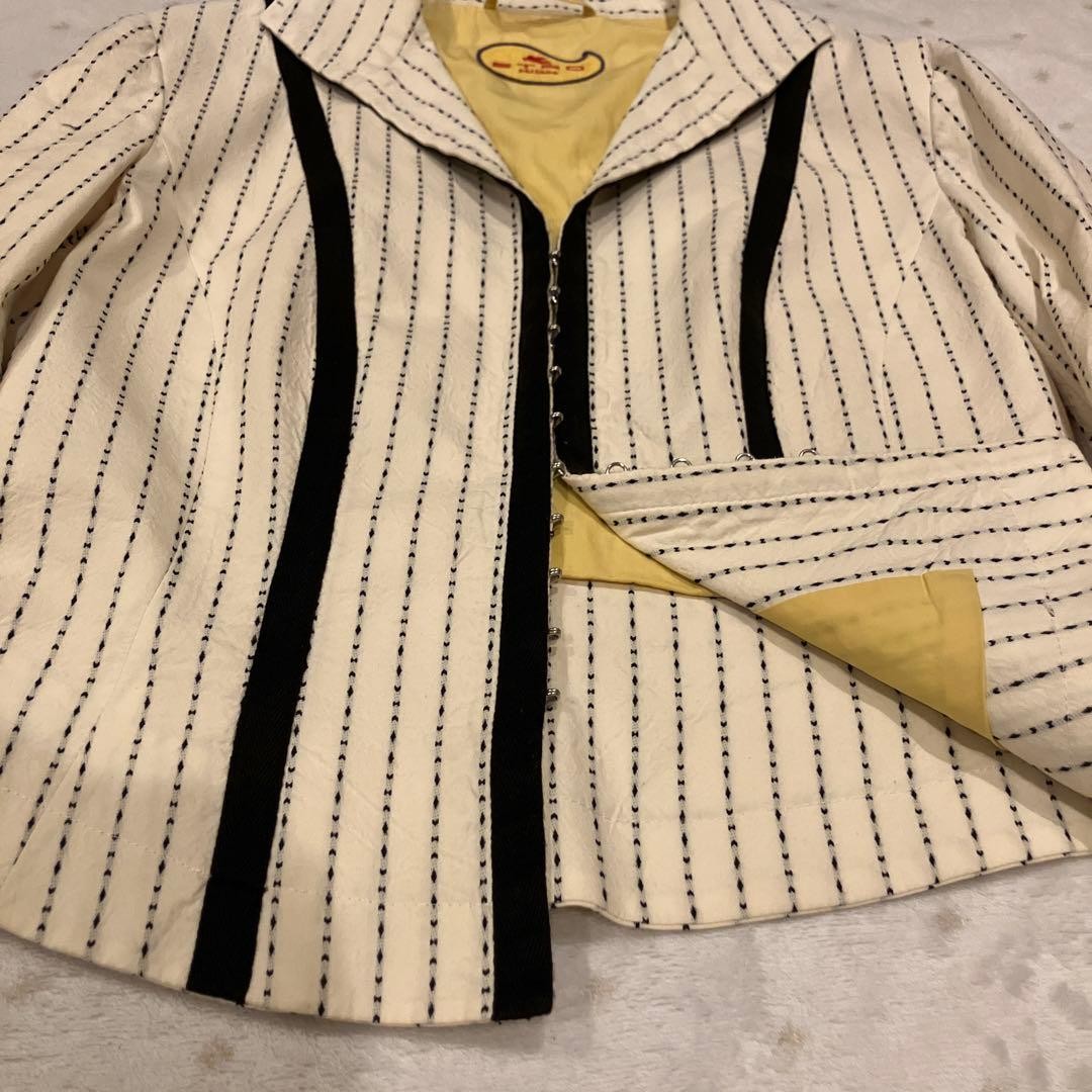 Good condition ETRO striped pattern jacket cotton… - image 7