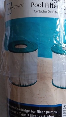 Mainstays Type D 2pk  Pool Filter Cartridge MS13-702-001-25 4.2x3.8 in
