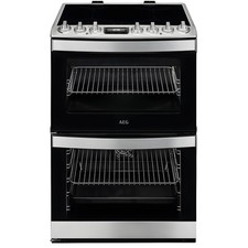 AEG CIB6743ACM - Stainless Steel Double Oven Electric Cooker with Induction Hob