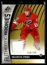 2017-18 SP Game Used Jersey Relics Gold Valentin Zykov 309/399 Carolina