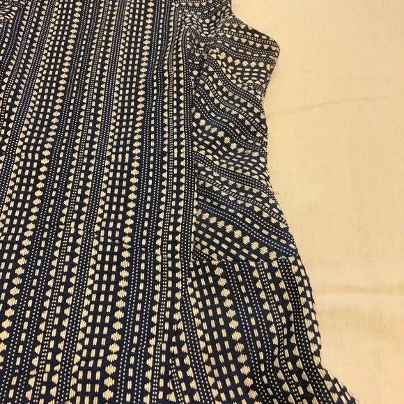 Vestido midi Anne Klein azul y blanco línea A; talla 14 Foto 4 de 4